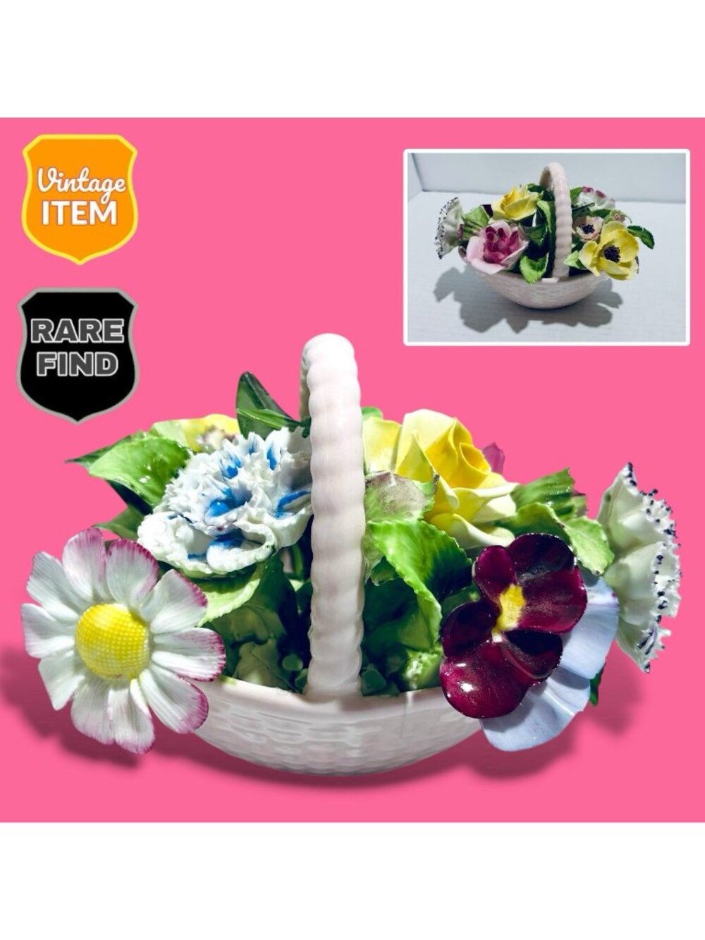 Vintage Royal Adderley Bone China Flowers Figurine Bouquet Art Piece. RARE!